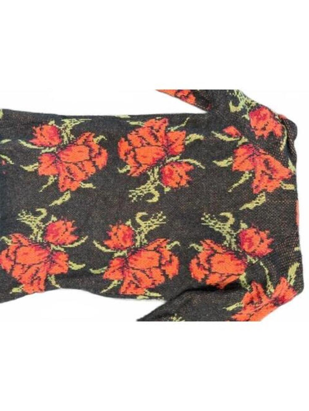 New Free People Women's Black Flower Power Cardigan in Intarsia Knit Large - Picture 7 of 7